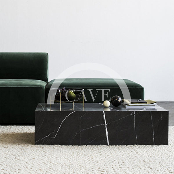 Constantine Marble Plinth Coffee Table - Black Marble