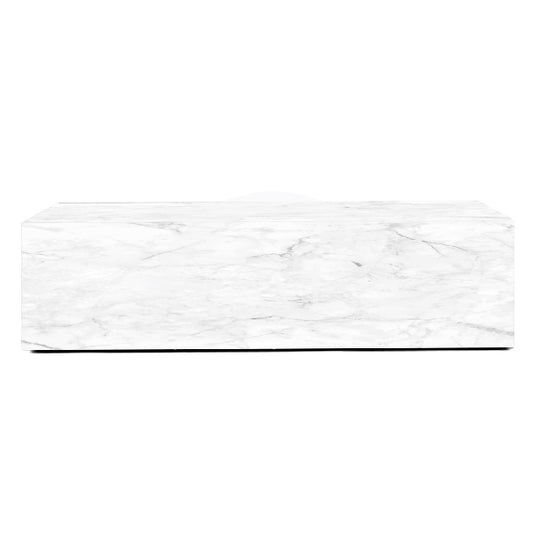 Constantine Marble Plinth Coffee Table - White Marble
