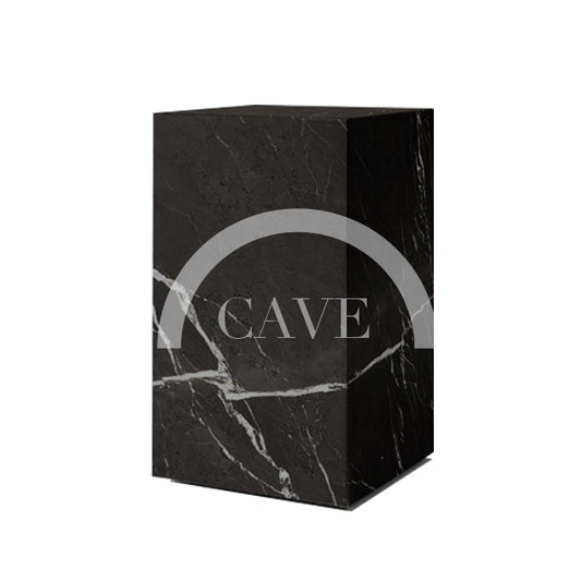 Constantine Marble Plinth Tall Side Table - Black Marble