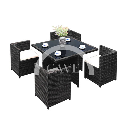 Ethan Compact Outdoor Dining Set - Black
