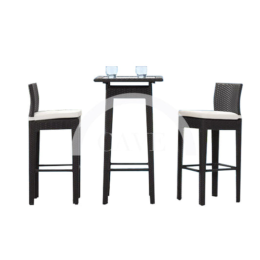 Luton Contemporary Outdoor Bar Table and Chair Set