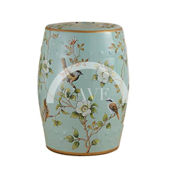 Pagoda Modern Chinese Painting Ceramic Drum Stool - More Colors