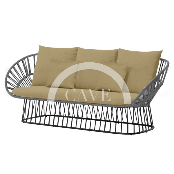 Valerie Outdoor Sofa with Wire Base - Three Seater - More Colors