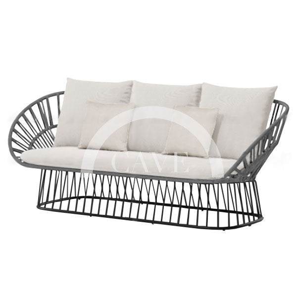 Valerie Outdoor Sofa with Wire Base - Three Seater - More Colors