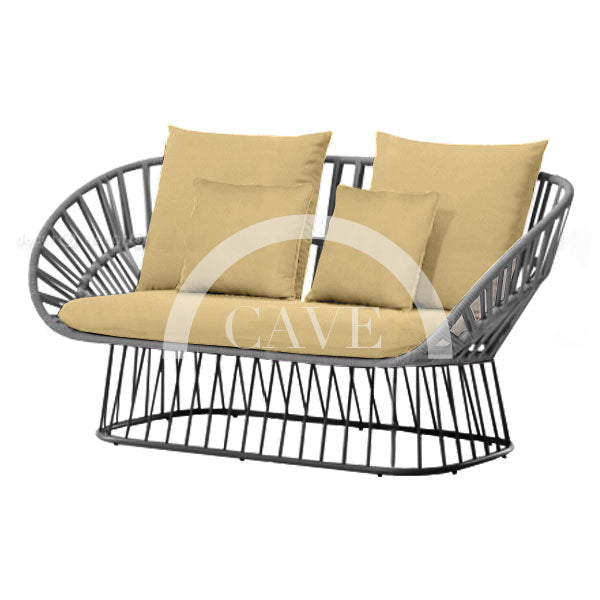 Valerie Outdoor Sofa with Wire Base - Two Seater - More Colors